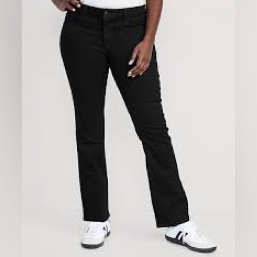 Old Navy 12 Petite Mid-Rise Kicker Bootcut Black Stretch Jeans